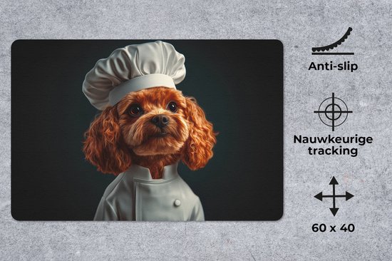 Sous-main 60x40 cm - Tapis de souris Marron - Kok - Chien - Sous-main XL - Protection sous-main - Tapis de souris Ordinateur