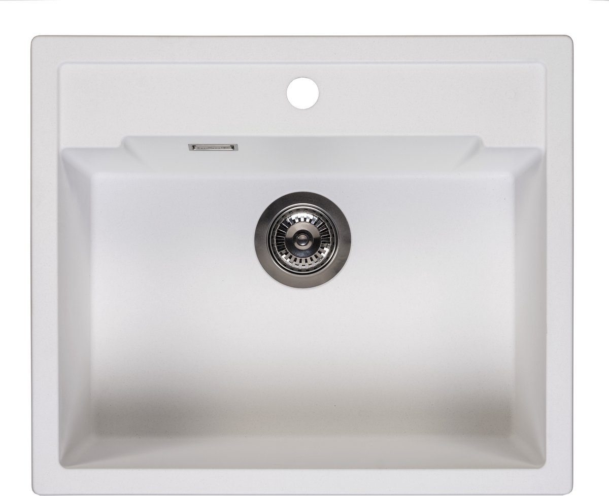 Reginox Amsterdam 54 tapwing spoelbak 60x51cm Pure White R31032