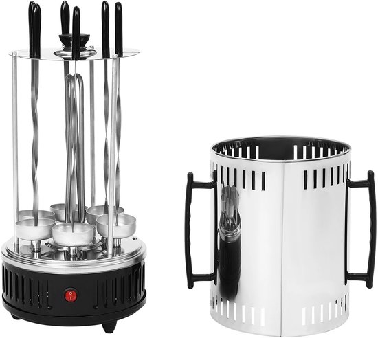 Verticale Grill - Kebab Grill - Doner Grill - Roterend - Elektrisch - 1000 W - 6 Spiezen — afbeelding 5