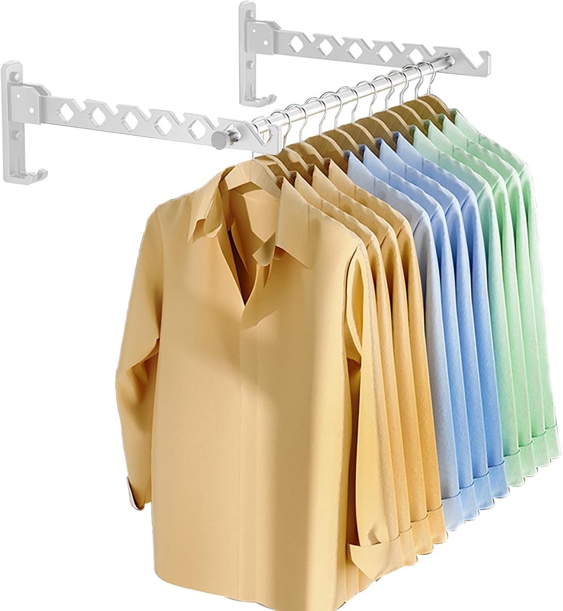 Ibenzoa® Duurzame Opvouwbare Hanger Set - 2 Stuks Aluminium met Verstelbare Haakjes