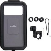 iMoshion Support de téléphone pour vélo étanche – Support de téléphone portable – Accessoires de vêtements pour bébé de vélo – Rotation à 360 degrés – Universel – Convient également pour scooter et moto – Zwart