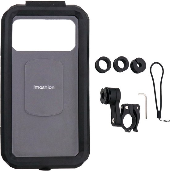 imoshion Telefoonhouder Fiets Waterdicht - GSM Houder - Fiets Accessoires - 360 Graden Rotatie - Universeel - Ook Geschikt Voor Scooter en Motor - Zwart