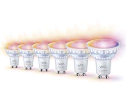 WiZ Voordeelverpakking - GU10 met 6 Spotjes - 50W - 400lm - Wit en Gekleurd Licht - Slimme LED…