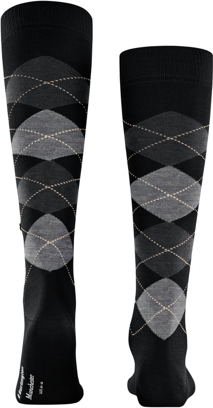 Burlington - Chaussette Manchester Longue Zwart 3000 - Taille 40-46 -