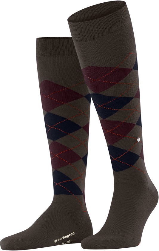 Burlington Edinburgh Chaussettes hautes Hommes 21725 5235 marron foncé 40-46