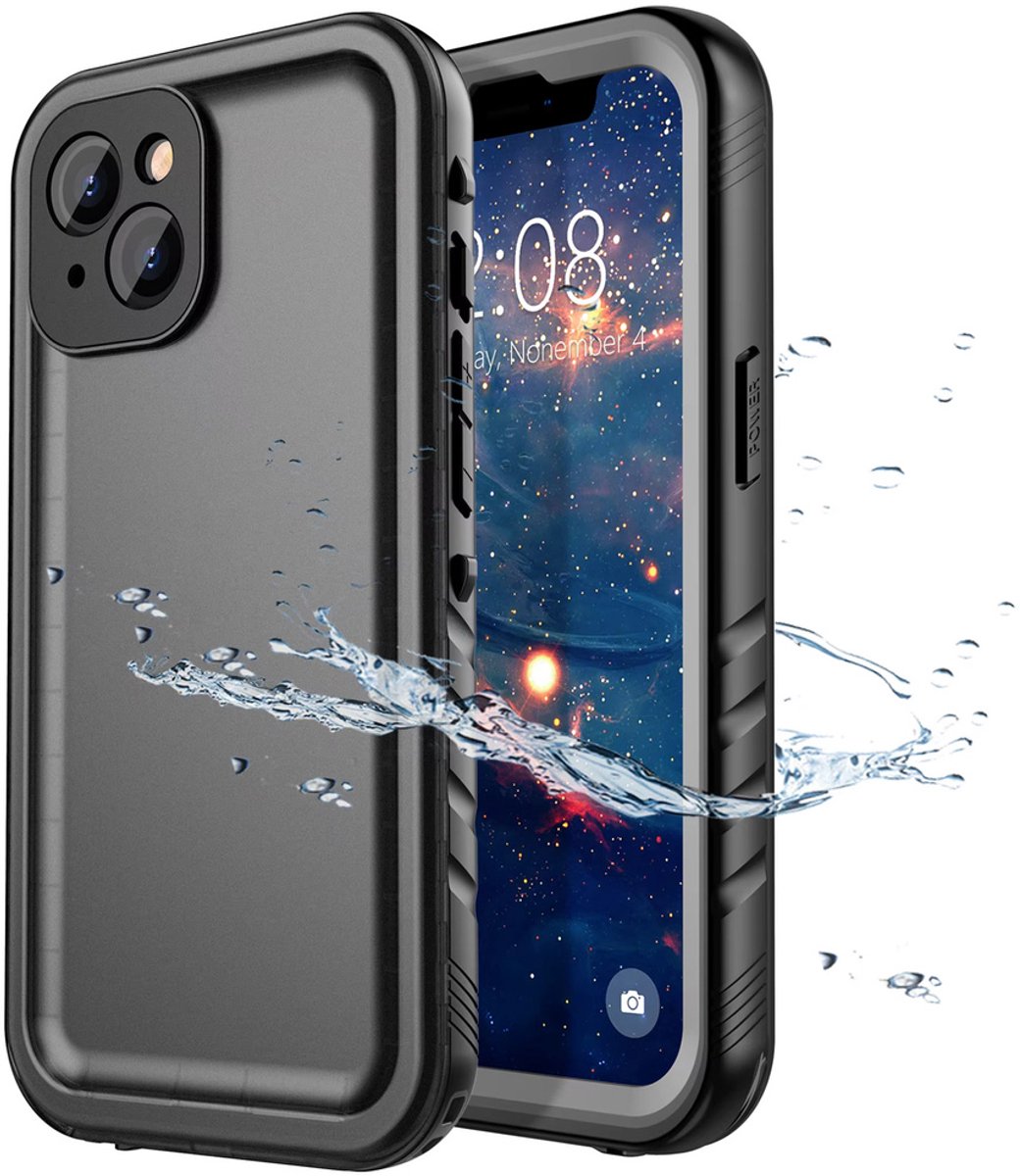 IP68 waterdichte behuizing 360+ band voor iPhone 13 (zwart)