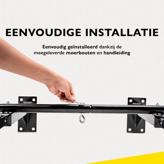 Zoluko Professionele Pull Up Bar Wandmontage - 150kg Draagkracht - Incl. E-boek - Eenvoudige Bevestiging - Optrekstang Fitness - Pull Up Station voor Thuis Sporten - Chin Up Bar - Zwart