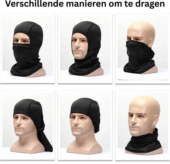 Bivakmuts - Helmmuts - Ski Mask - Balaclava - geschikt voor Fiets / Scooter / Motor - Fietskleding Winter - Zwart — afbeelding 5