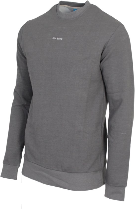 SEA'SONS - Kleurveranderend - Sweater - Trui - Light grey/Solid blue - Maat 176