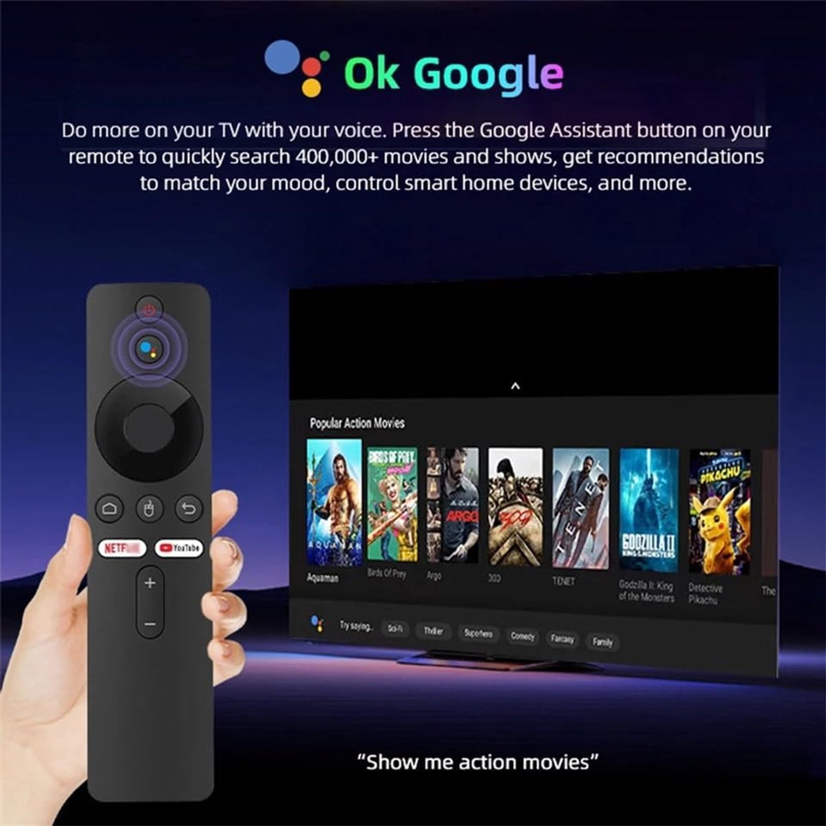 4K Ultra HD Android TV Media Player voor streaming (standalone)Android TV Box | Android Streaming Box | 4K Ultra HD | 1080 HD | Inclusief Wifi en Bluetooth | Inclusief Google Assistant, en Spraakbediening | TV Box | Streaming Box | Media Streamer | — cadeau in Elektronica - foto 8