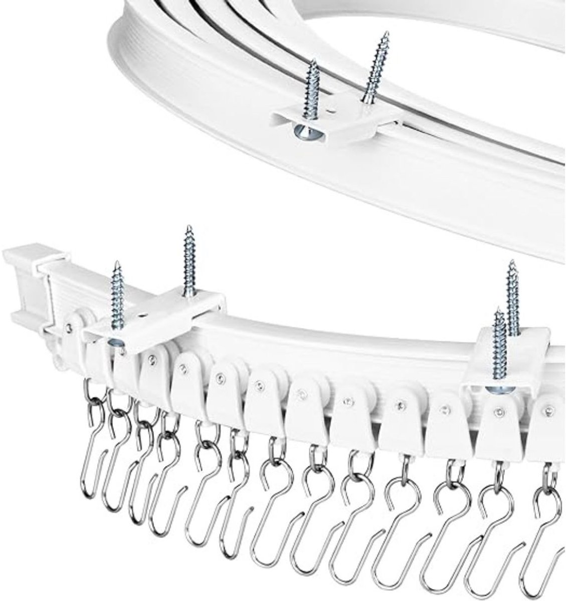 GTB® Gordijnrails Compleet - Gordijnrails - Gordijnrails Uitschuifbaar - Wit - 31cm x 30cm x 5cm