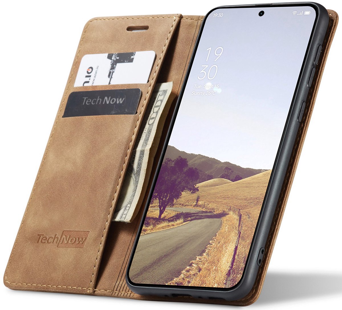 Hoesje geschikt voor OnePlus 13R - Book Case Leer Slimline Bruin