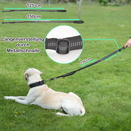 Heavy Duty Tactische Bungee Hondenriem Zonder Trekken Hondenriem Reflecterende Schokabsorberende Riemen voor Huisdieren met Autogordel voor Grote Honden