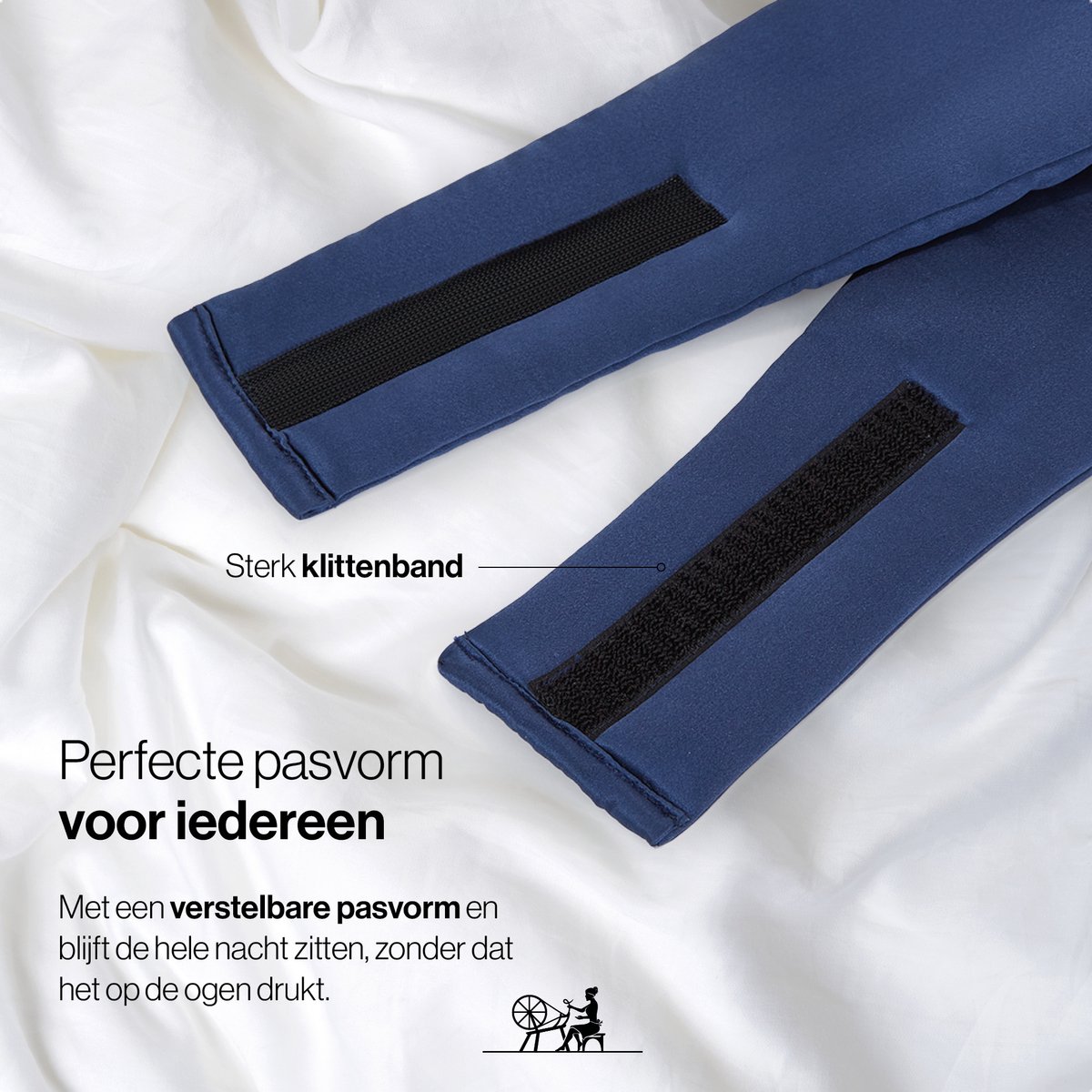 Dore & Rose - Slaapmasker - Oogmasker - Zijden Slaapmasker Voor Mannen en Vrouwen - Deep Sleep Mask - Eye Mask - Verduisterend - Wallen - Donkerblauw - Nº 65 Ciel Nocturne — afbeelding 10
