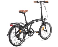 SJOEF Travel Vouwfiets 20 inch | 6 Shimano Versnellingen |Compact & Lichtgewicht | Mat Zwart