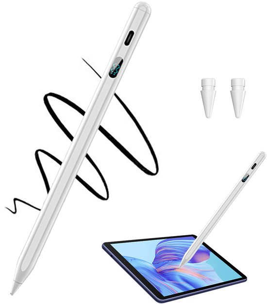 HAUSS SPOLE Stylus Pen-Magnetische Dop Voor iPad Pro/Mini-Air-11/12,9 Inch- Pencil Geschikt Voor Tablet, Ipad, Android en Apple - Stylus pen tablet - Palm rejection -2 extra punten