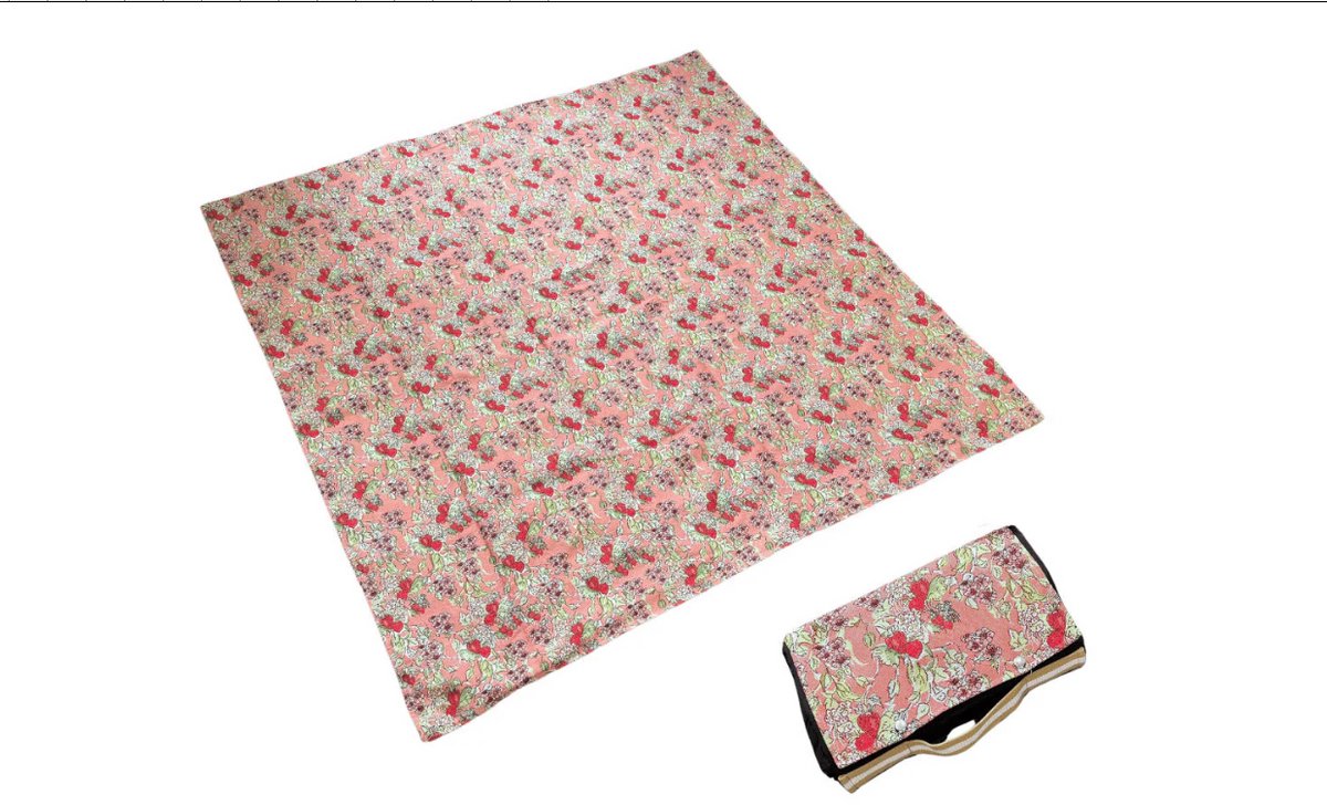 Picknick kleed - Luxe gobelinstof - Wild Strawberry - Claire Louise - 150 x 150 cm