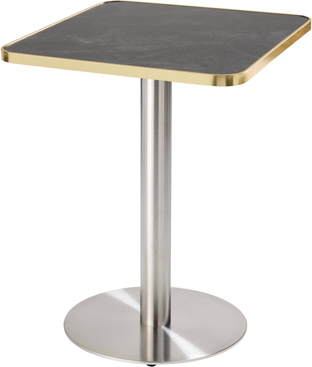 AUPROTEC Plateau De Table 19 Mm Alux Caviar 50 X 50 Cm - Bord ABS 1 Mm, Mélamine, Polyuréthane