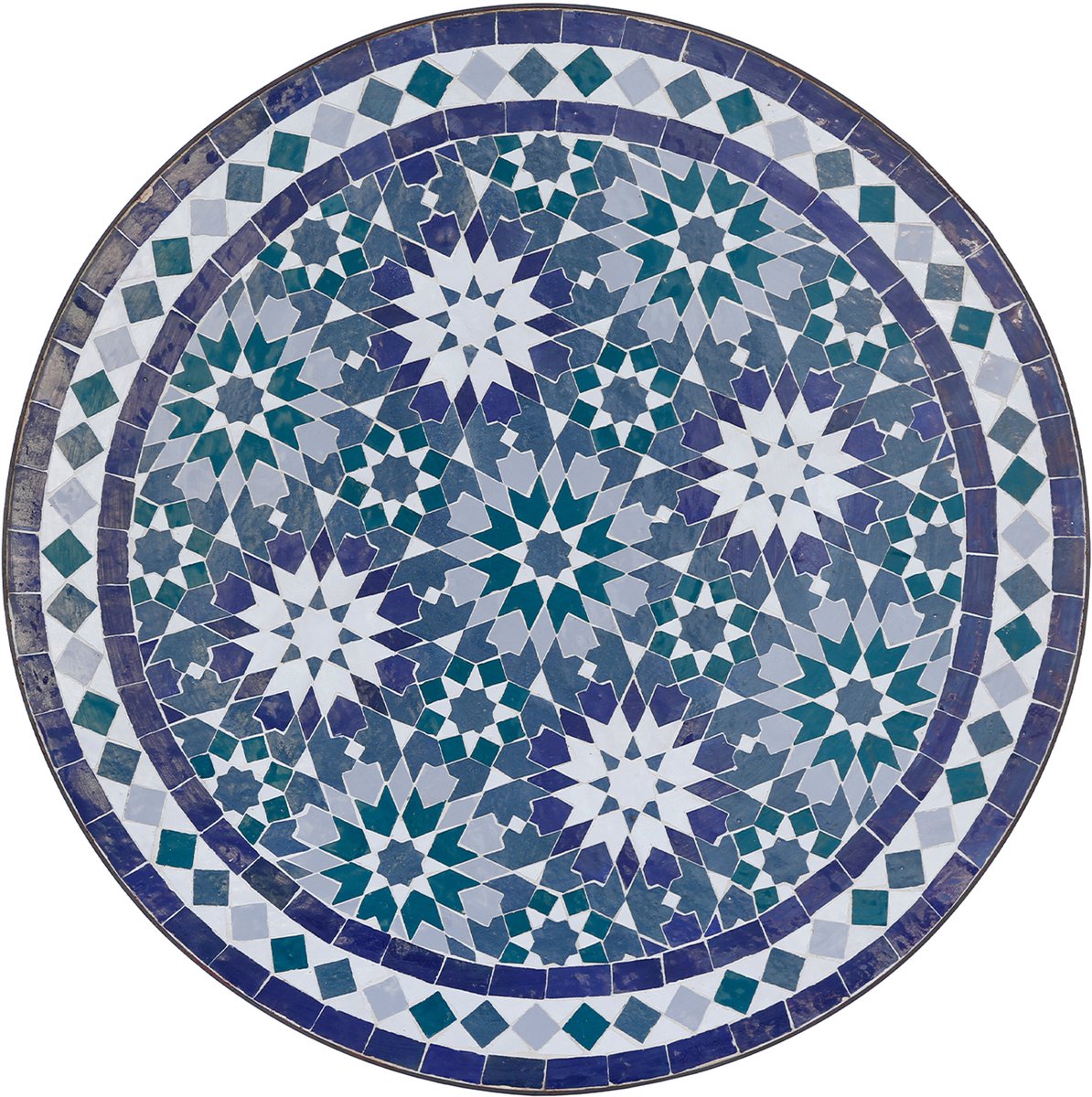Mozaïek tafel blauwe ster