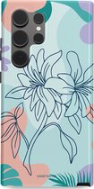 Casetastic Hoesje Geschikt voor Samsung S24 Ultra - Stijlvolle Beschermende Duo-layer Case - Sierlijk getekend