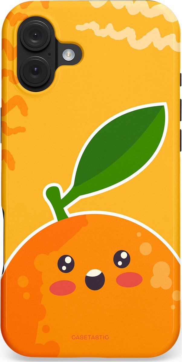Casetastic Hoesje Geschikt voor Apple iPhone 16 Plus MagSafe - Stijlvolle Beschermende Duo-layer Case - Vrolijke Sinaasappel