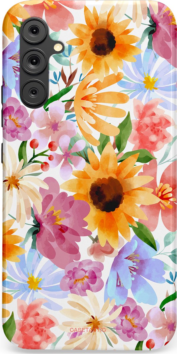 Casetastic Hoesje Geschikt voor Samsung A34 (5G) - Stijlvolle Beschermende Duo-layer Case - Bloeiwijs