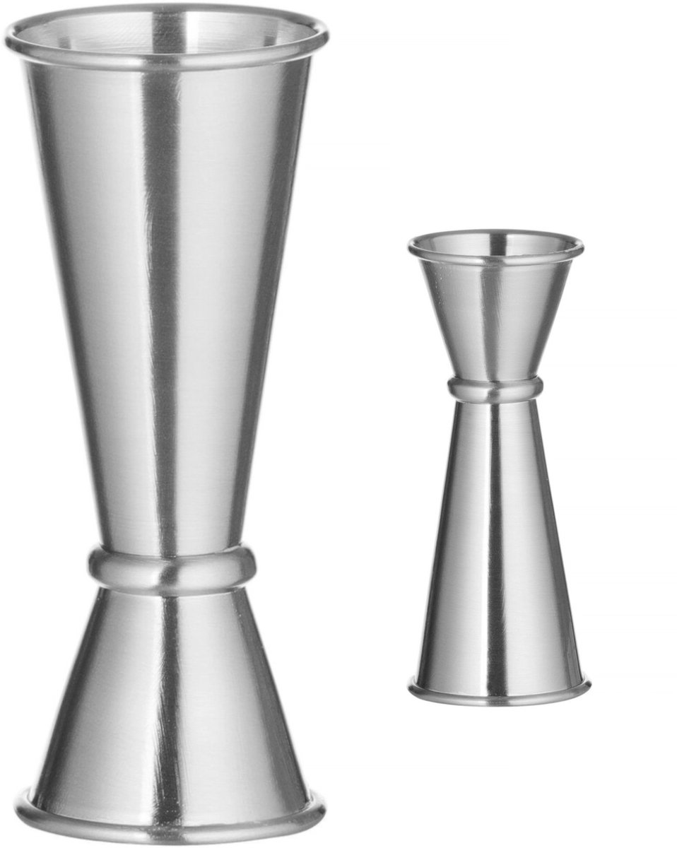 Bar Up Serie - Dubbelzijdige Barmaat - 25 ml - 50 ml - Roestvrij Staal