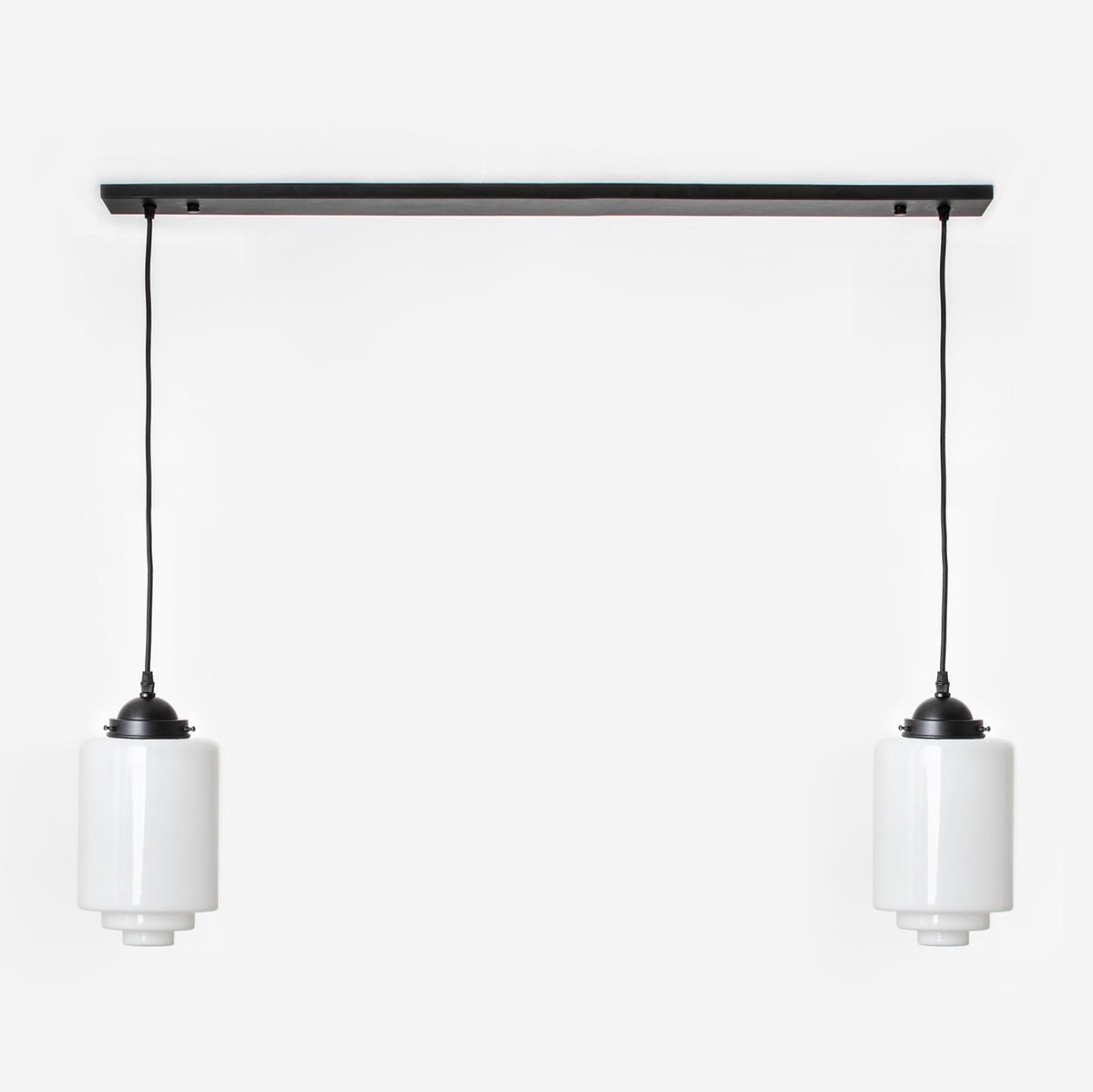 Coloured by Art 2 x Getrapte Cilinder Medium lampen aan plafondbalk Moonlight - Art Deco Trade Wit
