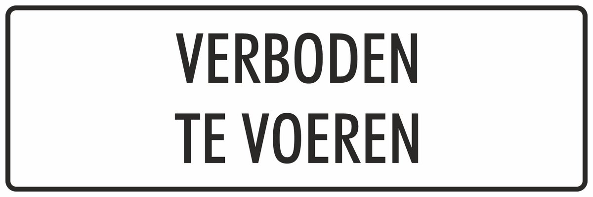 'Verboden te voeren' bordje - Wit - 30 x 10 cm - Dubbelzijdige tape