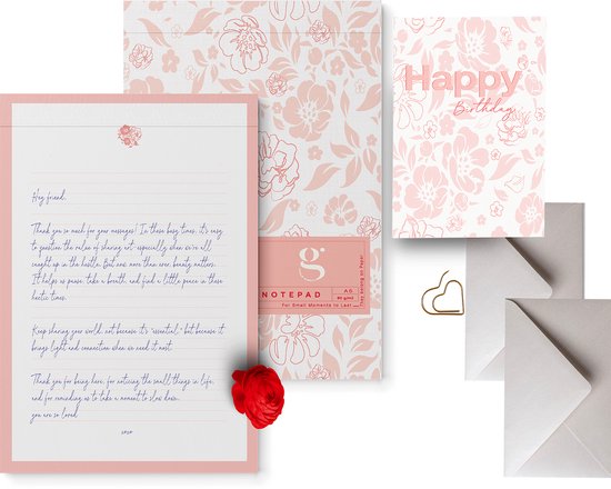 Moments scintillants® | Coffret cadeau Papier à lettres Blooming Garden – Coffret d'écriture à motifs floraux à moins de 20 € | pour l'écriture créative, la papeterie et la journalisation