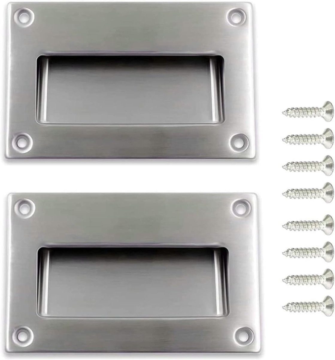 Ibenzoa® Discrete Rechte Metalen Handgreepset voor Schuiframen en Inloopkasten - Roestvrij Staal