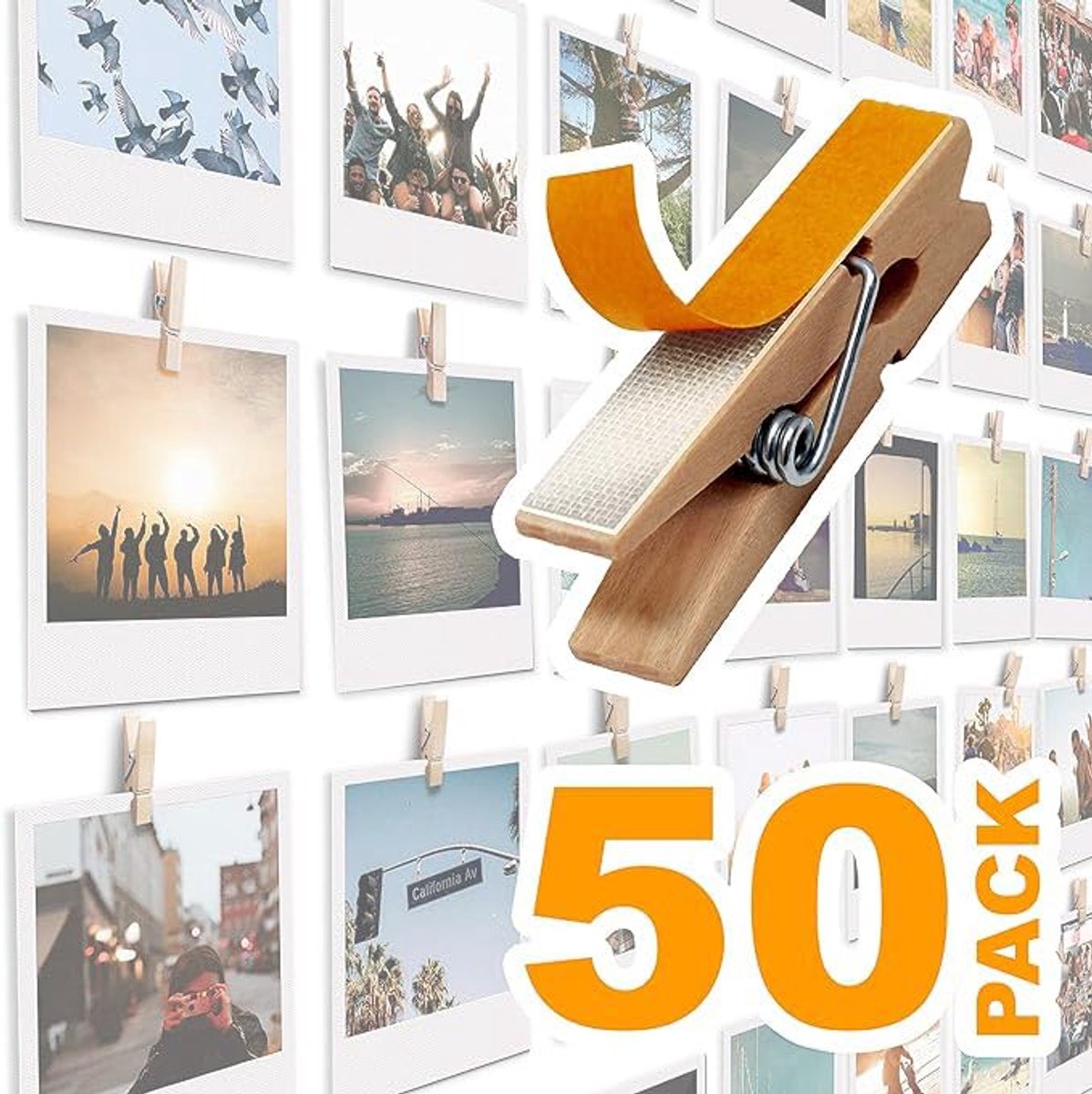 Ibenzoa® Charmante Houten Mini-Knijpers voor Creatieve Fotodisplays en Inspiratieborden, Set van 50 Stuks