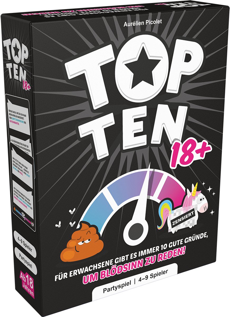 Top Ten 18+: Volwassen Party Spel, Kaartspel, 4-9 Spelers, 30 Min
