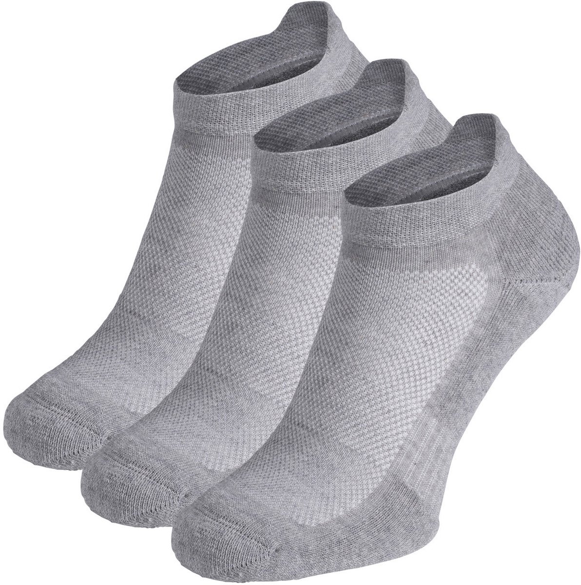 NOMAD® 3-Pack Bio Footie Wandelsokken Bio Katoen Enkelsokken Dames & Heren Ademend & Verstevigd Lage sokken Grijs