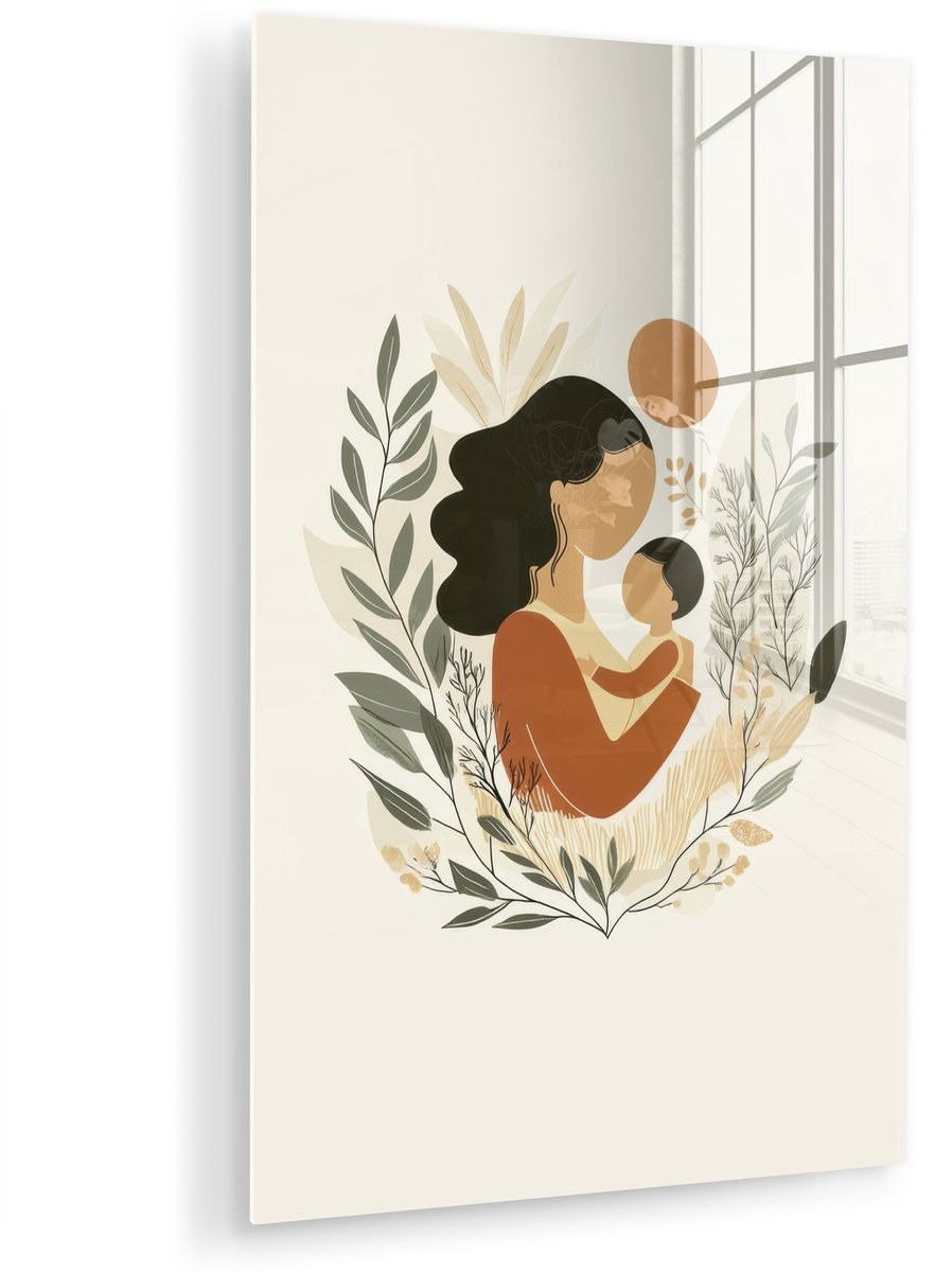 Illustratie - Moeder - Kind - Liefdevol