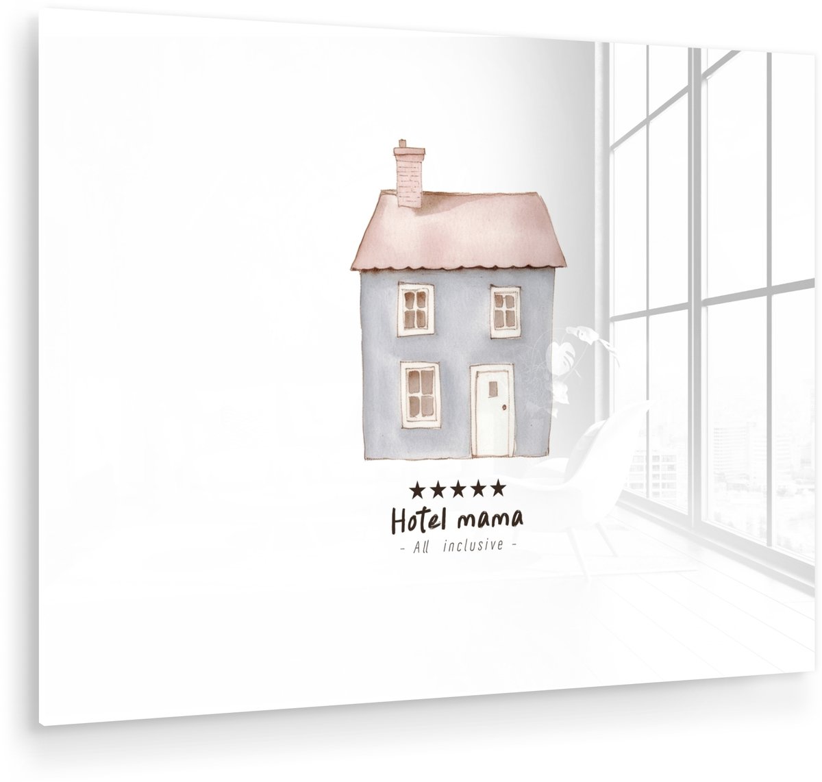 Lichtblauw - Huisje - Mama - Tekst