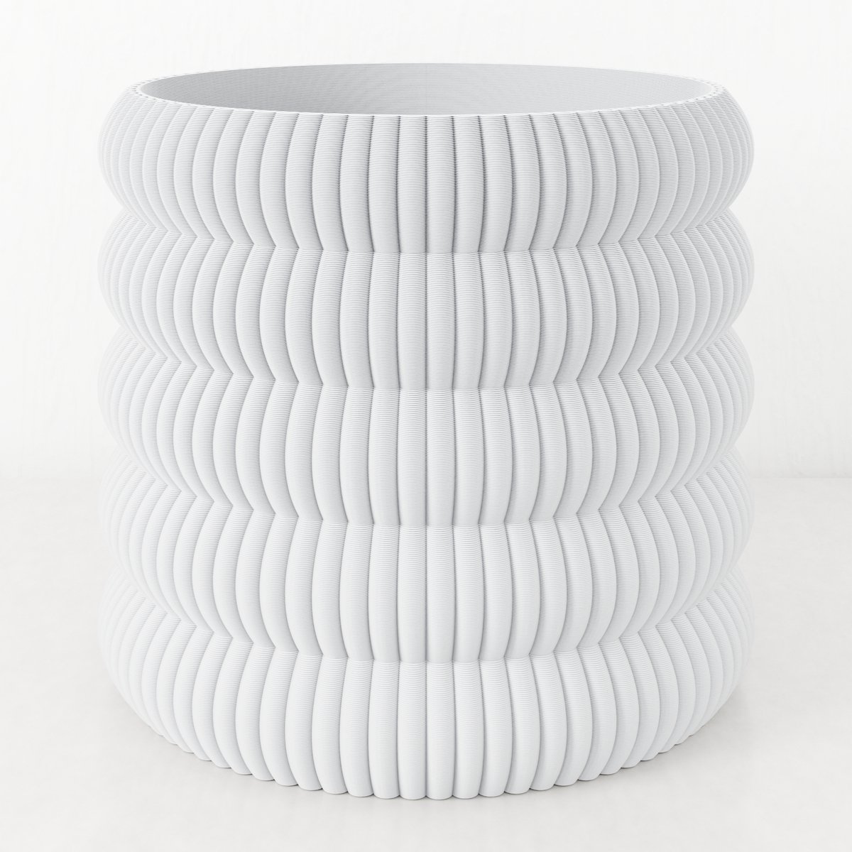 Fleuriek - Grote bloempot voor binnen - Witte plantenpot van bio plastic - Ø22 cm
