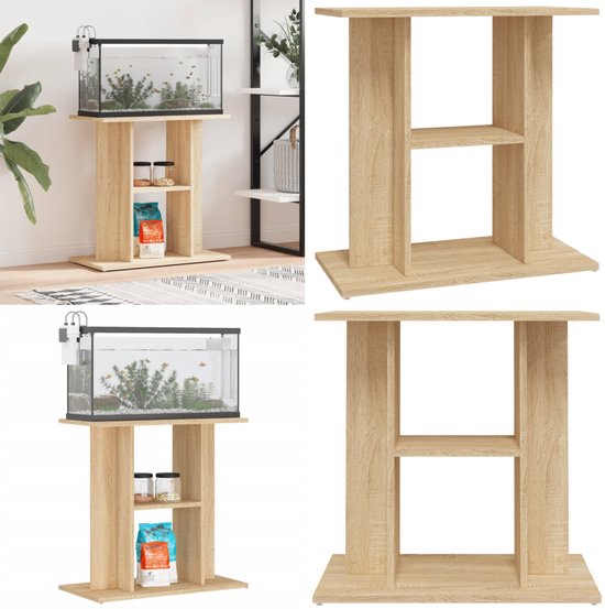 vidaXL Aquariumstandaard 60x30x60 cm bewerkt hout grijs sonoma, onderkast voor aquarium