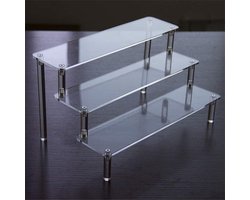 TuseRxln Parfum Houder - 3-Laags Acryl Display Met Hoge Draagkracht En Kristalheldere Optiek - 1 Stuk - Transparant