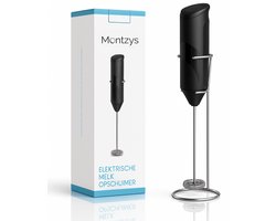 Montzys® Melkopschuimer met RVS Houder - Melkschuimer Elektrisch - Matcha Klopper Electrisch - Melk Opschuimer Handmatig