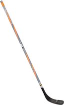 Nijdam IJshockeystick Hout/Glasfiber Jr - 137 cm - Antraciet/Fluororanje/Zilver - Links