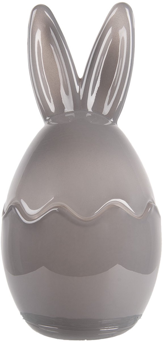 Clayre & Eef Glazen potje Ei Ø 9x17 cm Grijs Glas