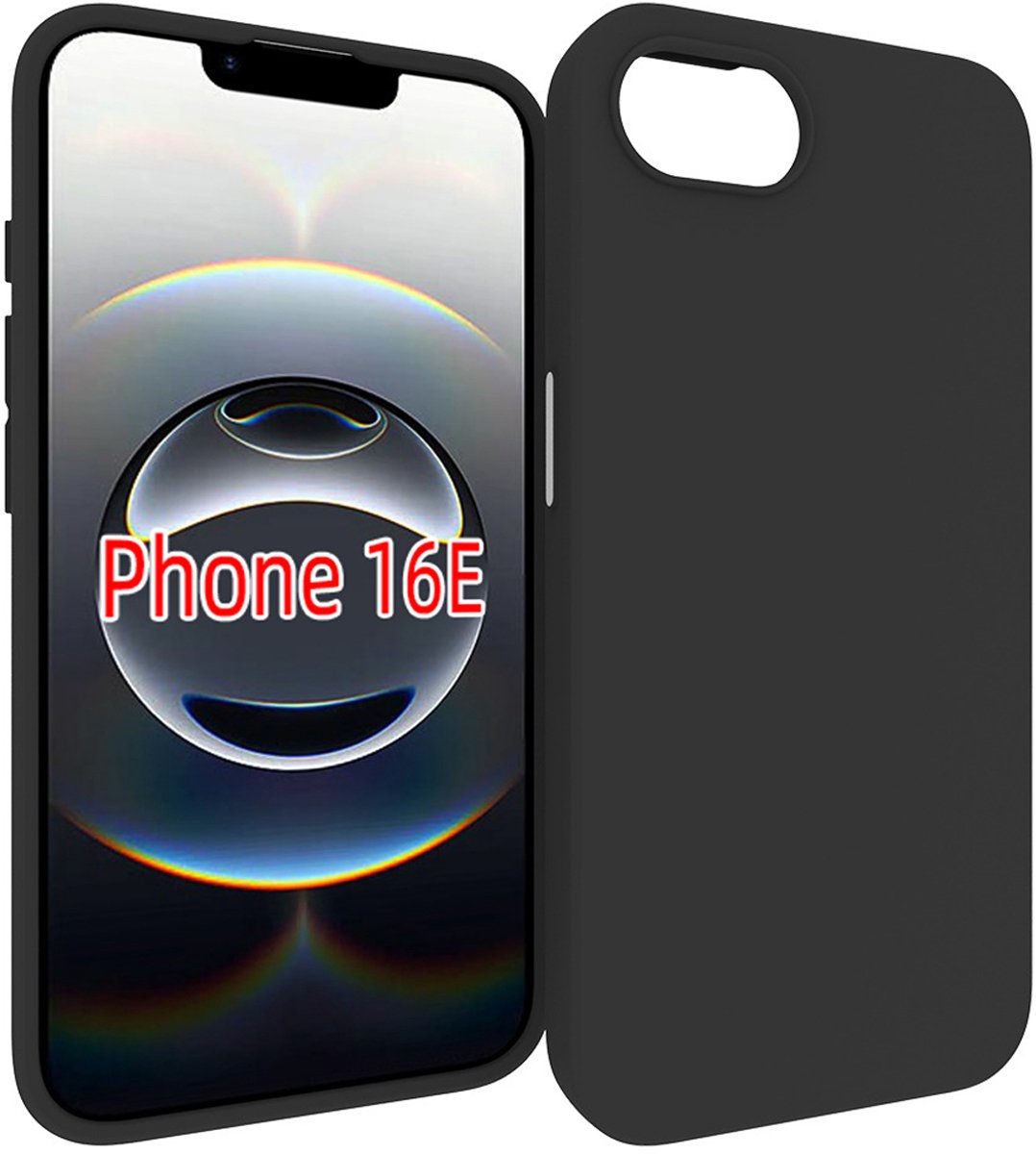 MobyDefend Hoesje - Geschikt voor iPhone 16e / iPhone 17e - TPU Backcover - Mat Zwart