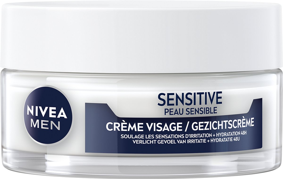 Goedkoopste NIVEA MEN Sensitive Dagcrème - Gezichtscrème voor Gevoelige huid - Met kamille en vitamine E - Alcoholvrij - 50 ml