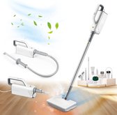 Fuegobird 2 in 1 Stoomreiniger - 1500W Elektrische Stoommop - Met draagbare handunit - voor het reinigen van stoomdweilen voor hardhouten laminaatvloeren, voegtegels, auto's - Wit