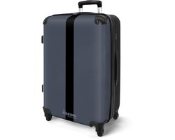 NoBoringSuitcases.com NoBoringSuitcases.com® - Koffer groot - Rolkoffer lichtgewicht voor mannen - Blauw met zwarte streep - Reiskoffer met 4 wielen - 20 kg bagage
