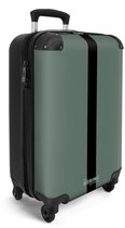 NoBoringSuitcases.com® - Handbagage koffer lichtgewicht - Reiskoffer trolley - Groen met zwarte streep - Valies op wielen - Rolkoffer met wieltjes - Past binnen 55x40x20 en 55x35x25 - Hardcase suitcase - Reizen