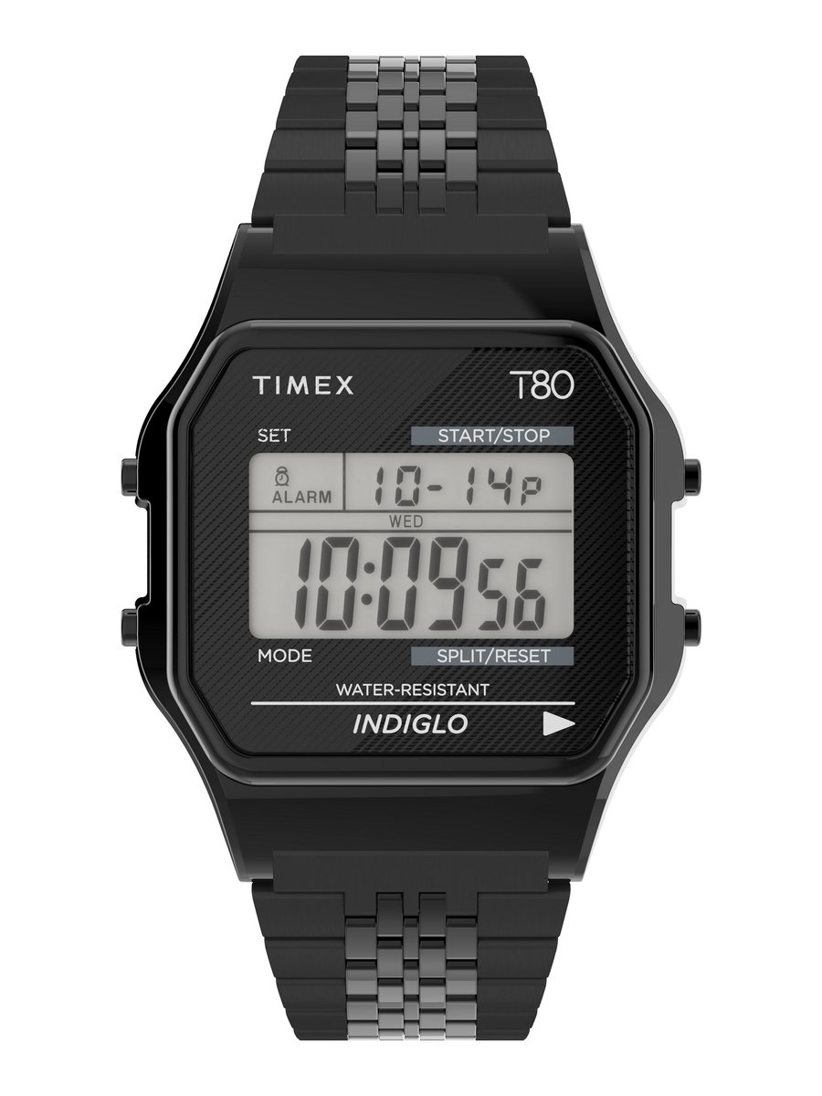 Timex T80 TW2R79400 Horloge - Staal - Zwart - Ø 34 mm