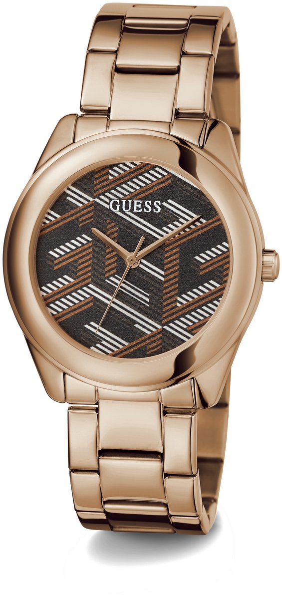 Guess Cubed Analoog Horloge Roségoudkleur Case: 100% Stainless Steel | Armband: 100% Stainless Steel 40 mm GW0607L3