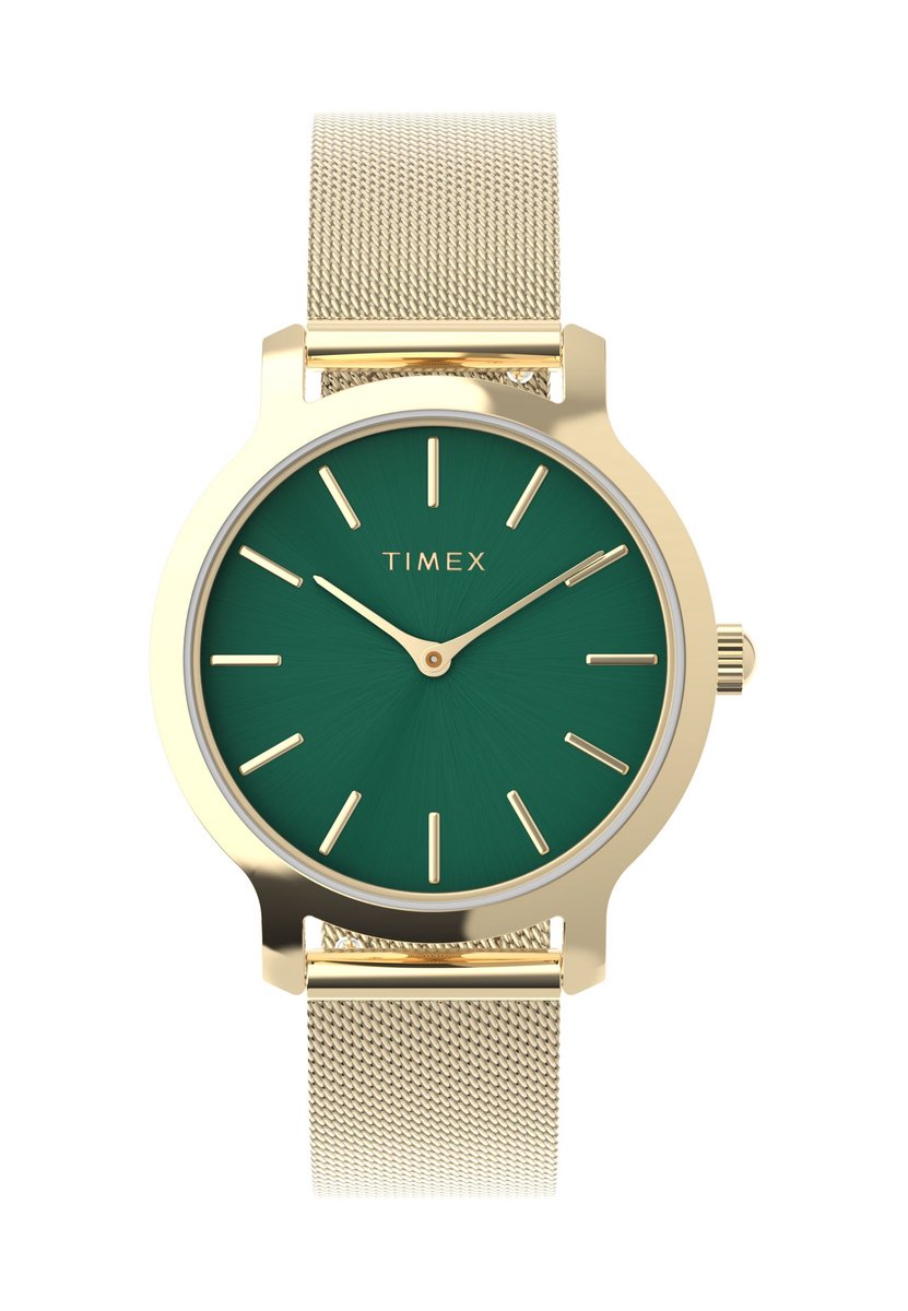 Timex Transcend Kwarts Analoog Horloge Gouden Toon Case: 100% Low Lead Brass | Armband: 100% Stainless Steel 31 TW2W87300AJ
